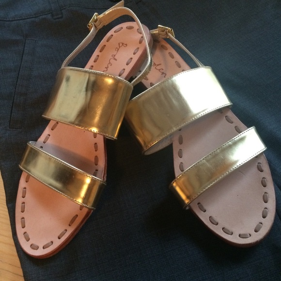 Boden Shoes - Boden 9 gold two strap sling back flat sandal